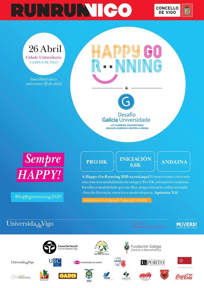 Estade moi atentxs porque mañán abren inscricións na carreira da felicidade. 

Non vos perdades unha nova edición da Happy Go Running

#RunRunVigo20 #Vigocorremais.