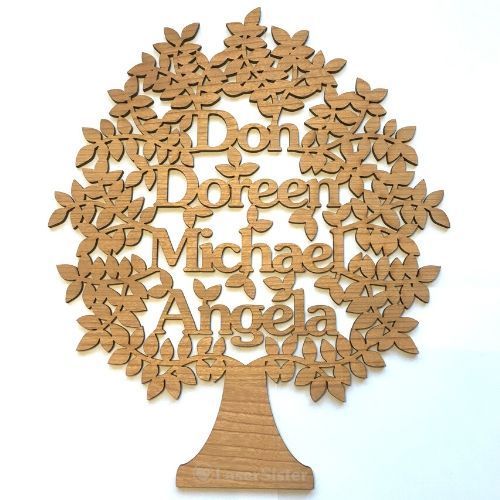 This week's latest laser-cut family tree design, made for a family friend. #laserCutArt #familyTreeArt #genealogy lasersister.com/laser-cut-fami…
