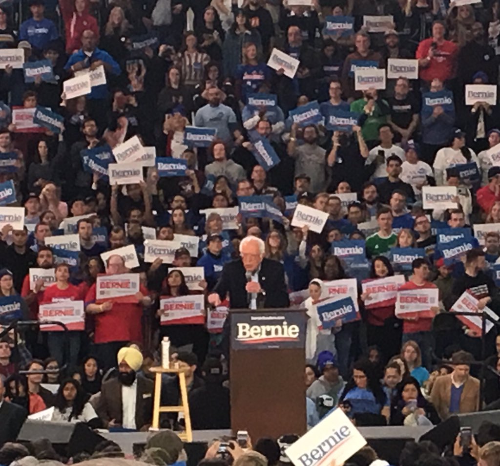 TimBarberUSCP's tweet photo. “We are going to throw you out of office.” @BernieSanders says about @realDonaldTrump @POTUS 

@ABC7News https://t.co/oT7TcGmL4Y