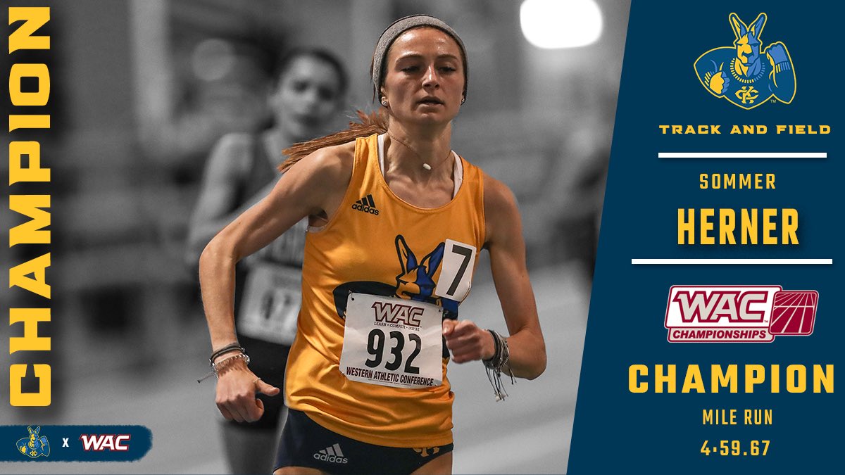 Kansas City Cross Country - Track & Field (@kcroostrackxc) on Twitter photo Big year for <a href="/HernerSommer/">sommer herner</a> and she continues it at the WAC Championships 🙌🏼
🥇 Gold for Herner in the mile run
#ROOUP | #WACitf Big year for <a href="/HernerSommer/">sommer herner</a> and she continues it at the WAC Championships 🙌🏼
🥇 Gold for Herner in the mile run
#ROOUP | #WACitf