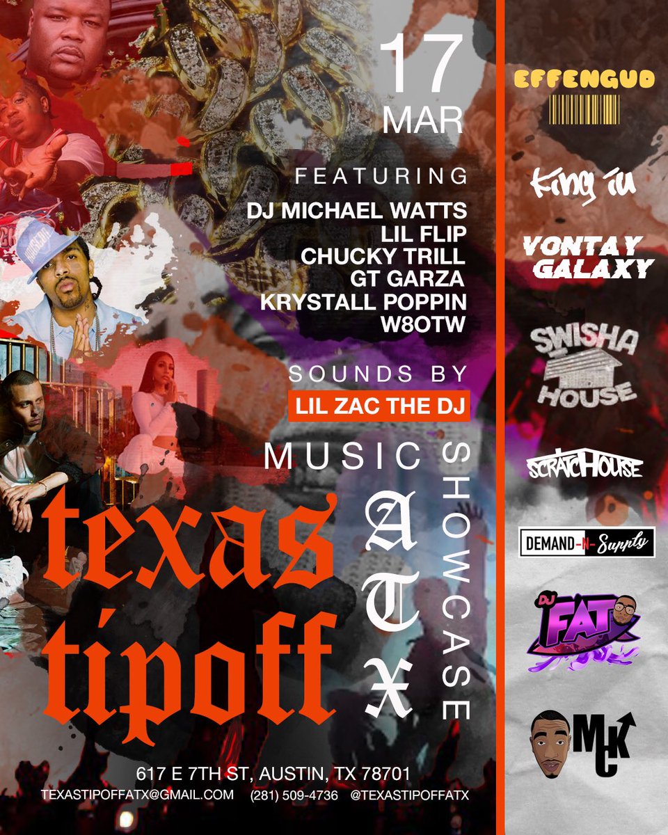 TexastipoffAtx's tweet photo. @revolttv @Drinkchamps @noreaga @djEFN @LilFlip713 @CrooklynsDodger Catch him live and direct @scratchouseatx March 17th https://t.co/LNfI9dac0Q