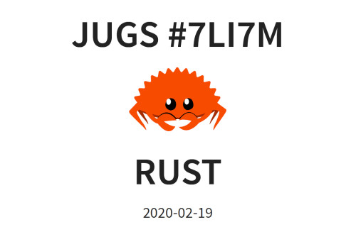 Rust Primer - An overview for developers
Slides von <a href="/uklotzde/">Uwe Klotz</a> &amp; Magnus Herold sind online: jugs.org/va2020/02-19.h…

Die Reihe "7 Languages in 7 Months" #7li7m veranstalten wir mit unserem Fördermitglied <a href="/iteratec/">iteratec</a> - am 18. März geht's weiter mit #Clojure!
#rust #rustlang #7li7m