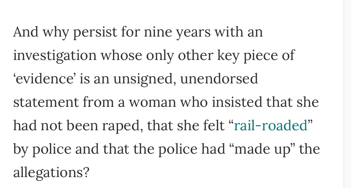 Thread continues today with an article about serious prosecutorial misconduct in the framing of Julian  #Assange using sexual assault allegations. As  @LissaKJohnson points out that survivors’ trauma, pain & plight have been exploited for political gain https://newmatilda.com/2019/09/23/weaponising-rape-myths-and-consent-in-the-hunt-for-julian-assange/9/