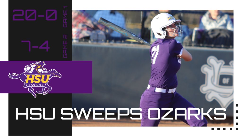 HSUAthletics's tweet photo. Cowgirls explode for 16 runs in the first inning of game one and sweep Ozarks 20-0 and 7-4. https://t.co/9l2rSzhiDN