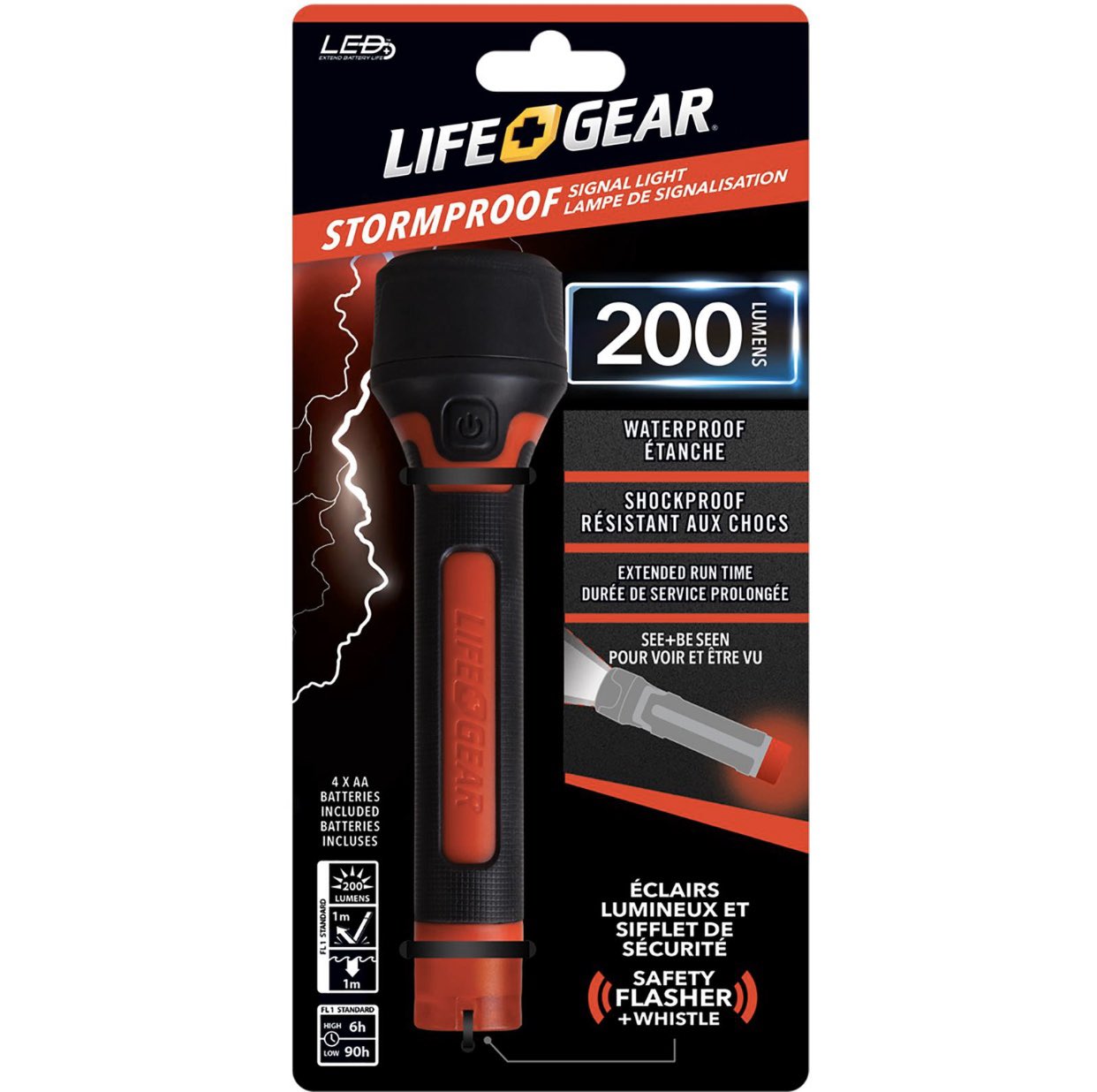 LifeGear Stormproof AR-Tech Floating Flashlight Lantern - 200 Lumen - 5  Light Modes