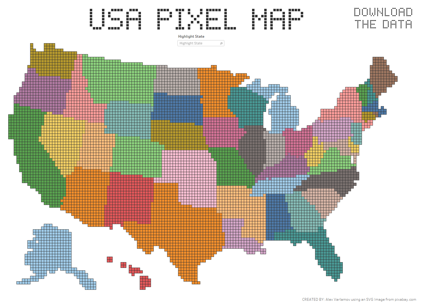 U.S. Pixel Art Map – The Map Room