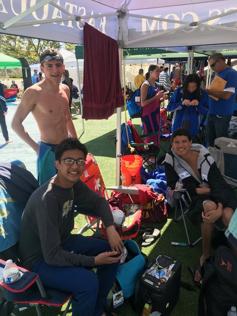 After prelims, some time on the beach.  Great job and great times in Carlsbad this weekend.   One more day to go.  Go EAST! 💛💙
