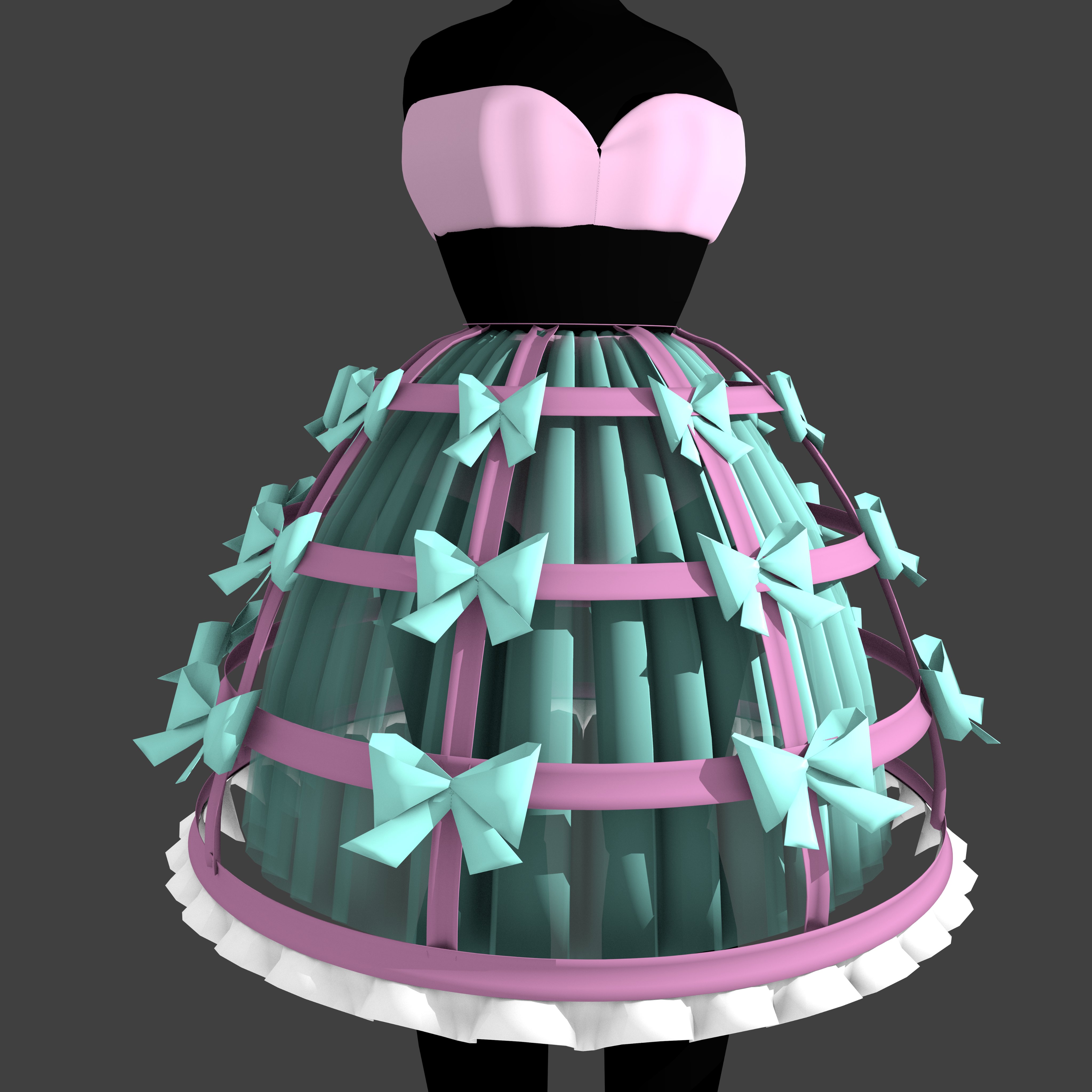 Dress top cage skirt