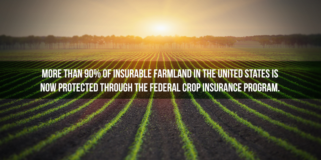 ProAgIns's tweet photo. Did you know? More than 90% of #insurable #farmland in the #UnitedStates is now protected through the federal #cropinsurance program. https://t.co/oE8iA83U4L