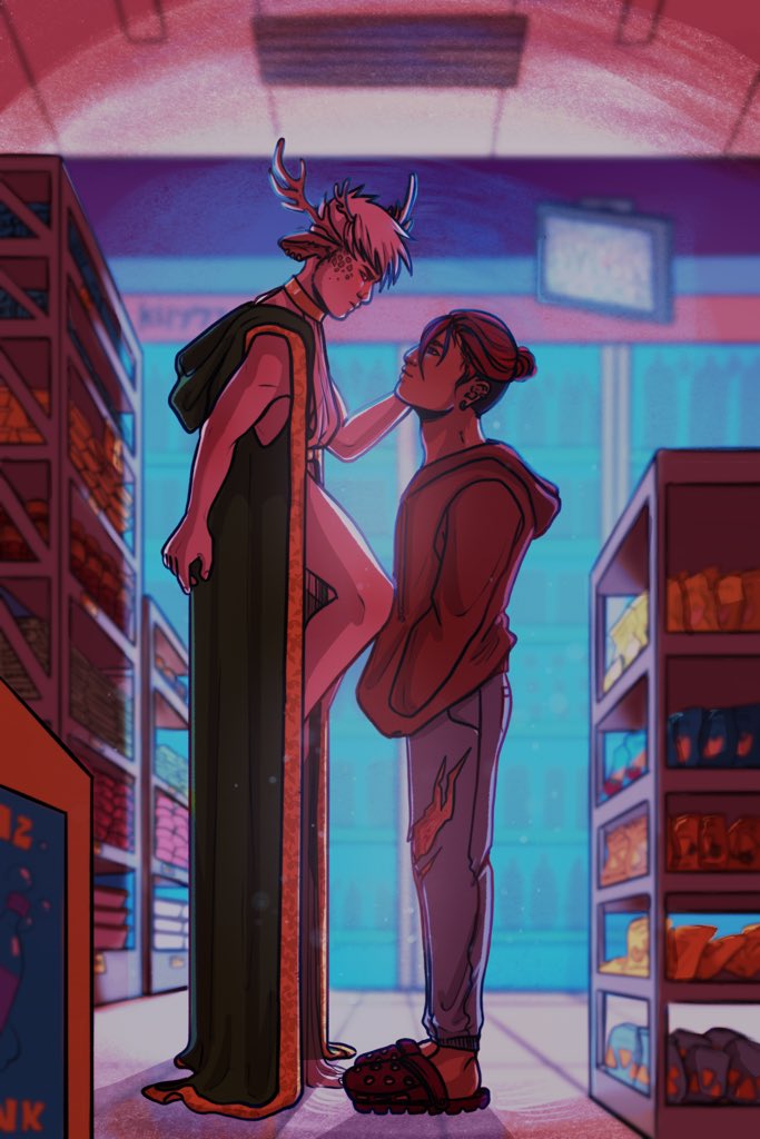 lililovesyou_'s tweet photo. Piece i did for @KrbkZine back in October! I did this to accompany @scuttlebuttles’ fic “Ghost Bambi” and had a lot of fun so i hope you guys like it 🌸🌸 https://t.co/t4Yo0kND3b