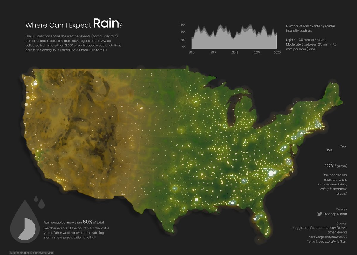It was really great creating this viz! 😍 

"Where Can I Expect Rain?" ☔

Interactive Link: public.tableau.com/profile/pradee…

<a href="/tableau/">Tableau</a> <a href="/tableaupublic/">Tableau Public</a> #ironquest #datafam #maps