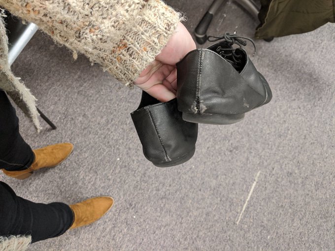 My old work shoes got destroyed in this winter's weather and are now up for auction. Comment to bid,<a href="/tag/phmodelcontest"class="tags"><span>#phmodelcontest</span></a>