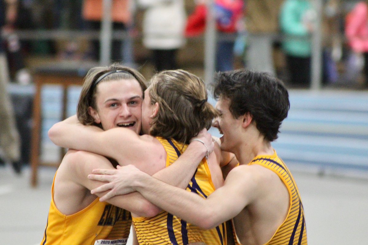 SuperNicol's tweet photo. EHS 4 x 4 relay team competes at the New England Championship Meet today and qualifies for Nationals! 
Anthony Massaro, Jack Olender, Connor Cahill and Nick Sivo placed seventh and move onto the National meet in  New York City @EHSKnights @raldred_EHS https://t.co/Ybjcfn0kFA