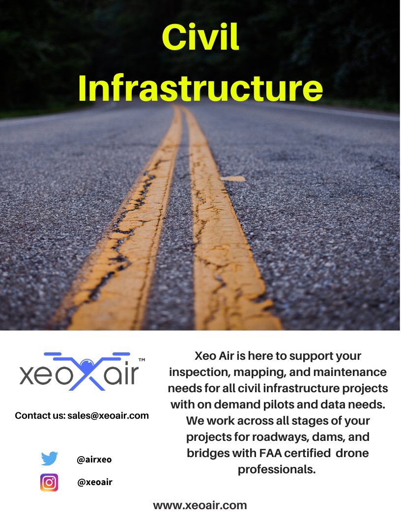 We’re ready to support your #civilinfrastructure projects for roadways, dams and bridges with drone data collection. #bridgeinspection #highwayinspection #daminspection #drone #uav