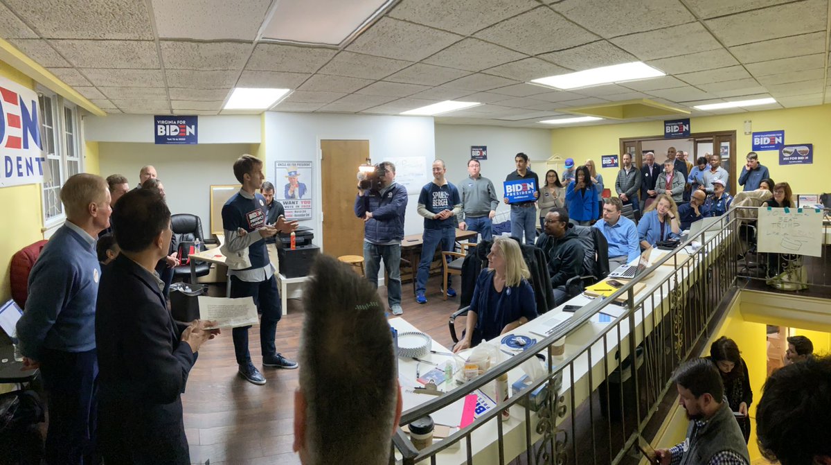 AZuckermanVA's tweet image. So much #MoJOE in Alexandria tonight! @DSMcAuliffe and @SenBillNelson are thanking our FIRED UP supporters and volunteers! #VirginiaForBiden #TeamJoe #WeKnowJoe