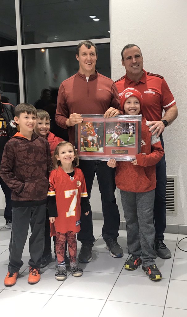 jonesbrettd's tweet photo. It was great to meet @swimdad61 and @SSJWHB tonight.  Thanks to @SportsRadio810 and @RRChevyBuickGMC for the great prize.  The kids were definitely excited too. https://t.co/ybkK2oLf5N