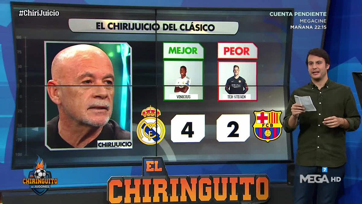 ¡LO TIENE CLARO! @alfredoduro1 cree que el REAL MADRID ganará 4-2 y que VINICIUS será el mejor. #ChiriJuicio