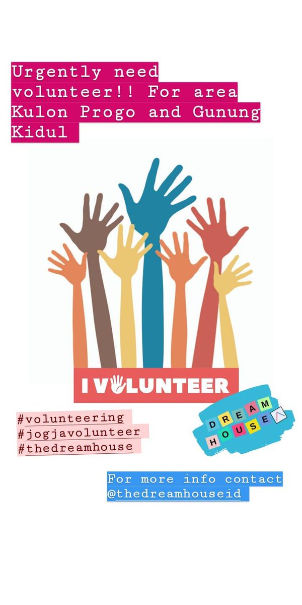 Volunteer <a href="/thedreamhouseid/">Yayasan Rumah Impian Indonesia (The Dream House)</a>  Pendaftaran dilakukan dengan mengisi formulir secara online melaui tautan bit.ly/RelawanDH (link di bio) dan mengirimkan CV melalui email ke recruitment.rumah.impian@gmail.com #infojogja #volunteerjogja <a href="/ymca_jogja/">JOGJA YMCA</a> <a href="/F_JogjaPeduli/">Forum Jogja Peduli</a>