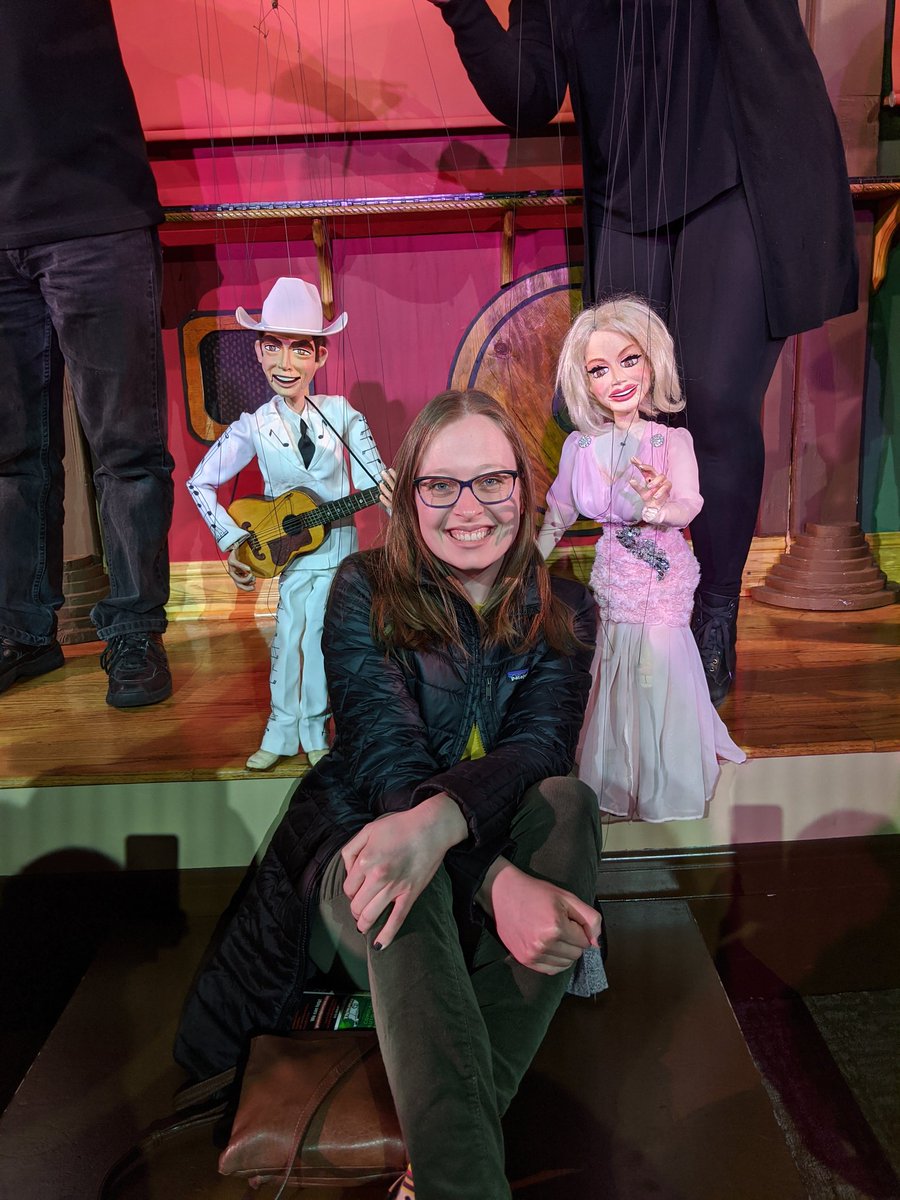 b_netherton's tweet photo. Guys I laughed, I cried, and then when they said I could take my picture with Dolly and Hank I nearly died. Exuding happiness here! #PLA2020 #stringcity https://t.co/tFUJhICGPg