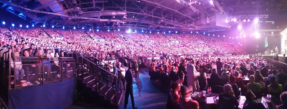 eventproservice's tweet image. Week 4 of the Prem League of Darts. City of Dublin this time in the packed out 3Arena.
