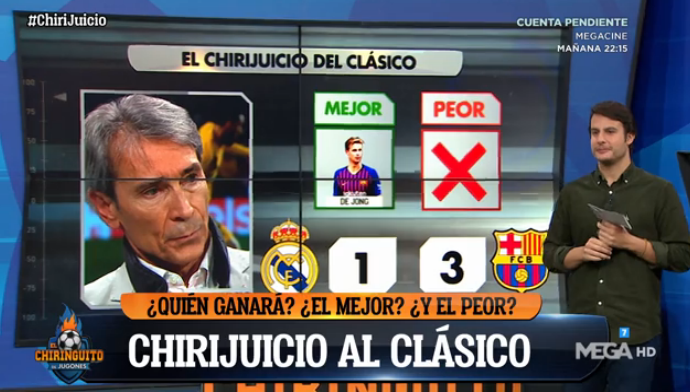 ¡OJO a @lobo_carrasco! El BARÇA ganará 1-3 en el BERNABÉU y DE JONG será el MEJOR. #Chirijuicio