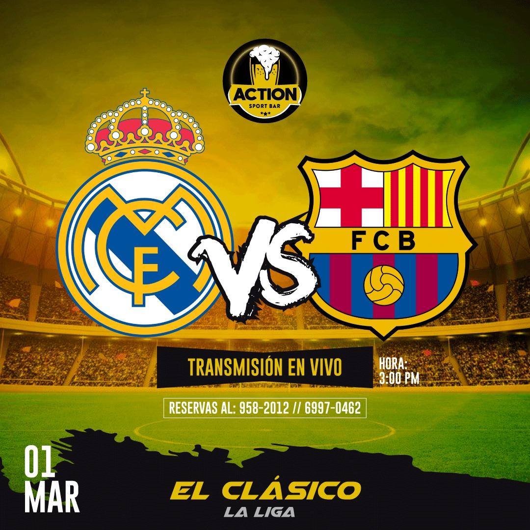 BarAction's tweet photo. La casa oficial del Clasico @FCBarcelona_es @realmadrid
Disfruta de este partido en nuestras 7 pantallas gigantes

#actionsportbar #casinoensantigo #SantiagoDeVeraguas #elreydeladiversiónensantiago https://t.co/9TVlANxI5L