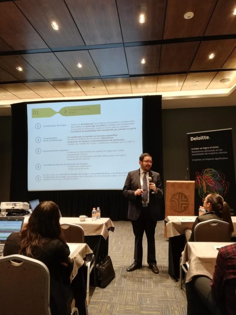 DeloitteMX's tweet photo. Nuestro Socio de Comercio Exterior, Juan Pizano, expuso sobre los retos, mitos y realidades ante la implementación del T-MEC en México, en nuestra sesión #PROCAF Guadalajara. https://t.co/vwTZQF1qJn