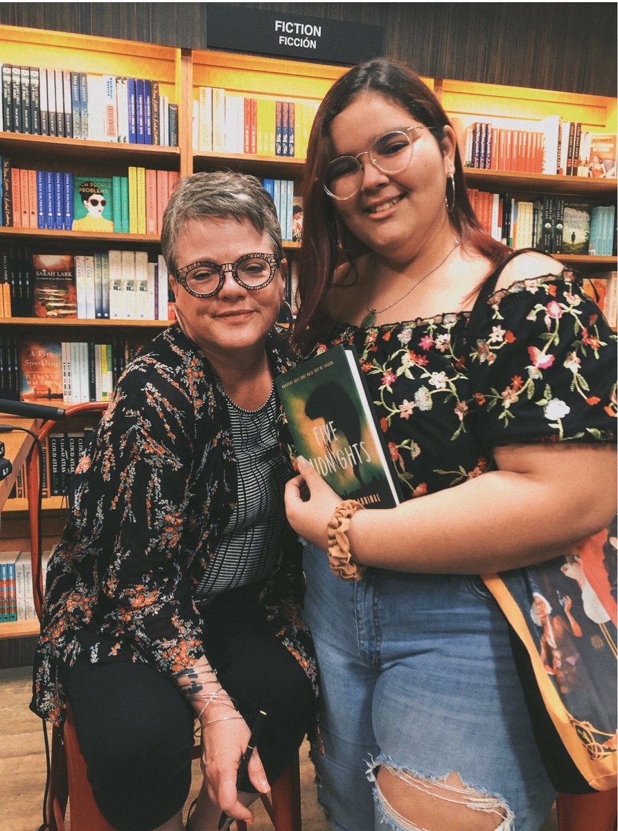 thebookoffaerie's tweet image. Had a blast tonight at @anndcardinal ‘s reading at @TheBookmarkPR 💚✨💛💫 And thanks to @boricuareads for the Category Five arc i literally don’t deserve you and I love you 🥺💜