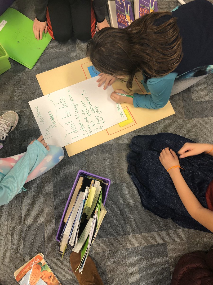MrsZ_DWES's tweet photo. My 3rd graders started their book clubs a few days ago and we are already witnessing the power of sharing an experience with a great book. They’re pushing themselves to say more, show evidence, think deeply about characters, and grow as a book club member! #TCRWP https://t.co/J48cAUt0Cm