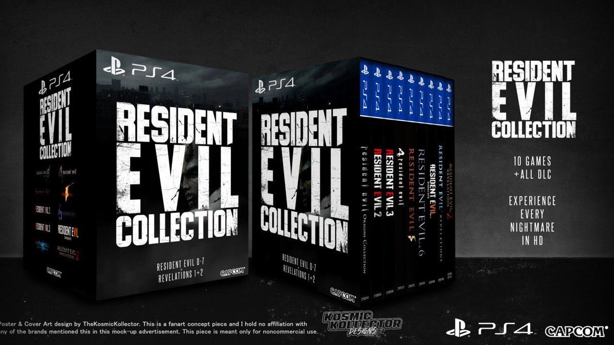 ROEnetwork's tweet photo. This Resident Evil Collection is just a concept but it’s an absolute must! Now that all the numbered games are available for modern consoles, it’s time for an epic collection bundle! 😁🙌🏻 https://t.co/REKklcPpuC