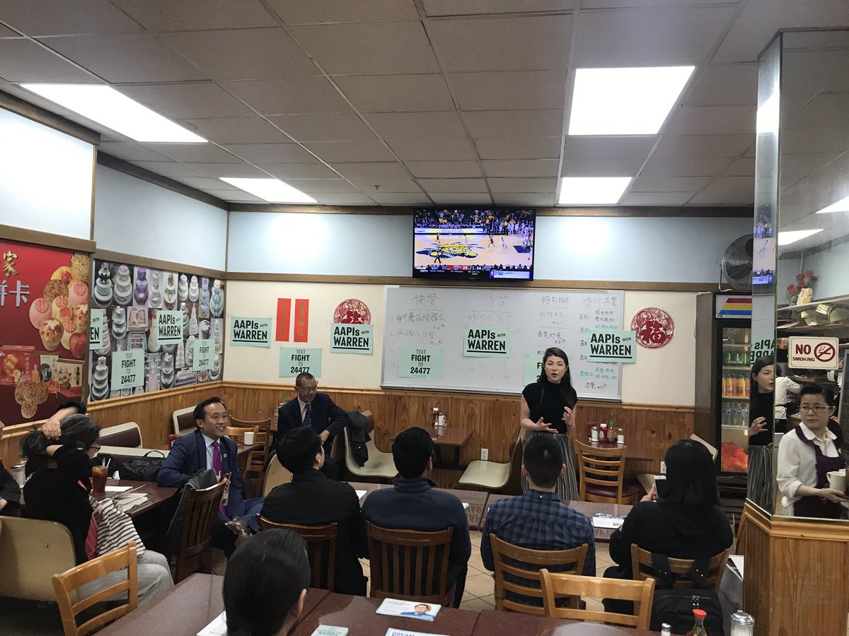 AAPI4Warren's tweet photo. Excited to launch an #AAPI4Warren Get Out the Vote event in San Francisco. Thank you @DavidChiu @PhilTing @NormanYeeSF @raybesq @jcjameschang @jeanquan & more for joining us in this fight @TeamWarren https://t.co/4HErDShW29