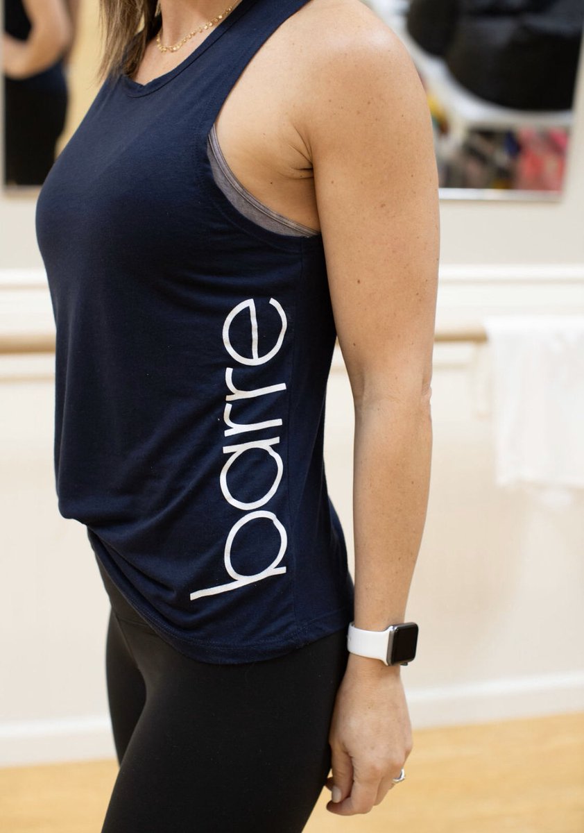 SBNewportRI's tweet photo. This just in 🤩 We’re loving this new navy tank in the boutique! The cut is so flattering and we know these won’t last - come in tomorrow and get yours✨#studiobarrenewport https://t.co/lIEOnP86Or