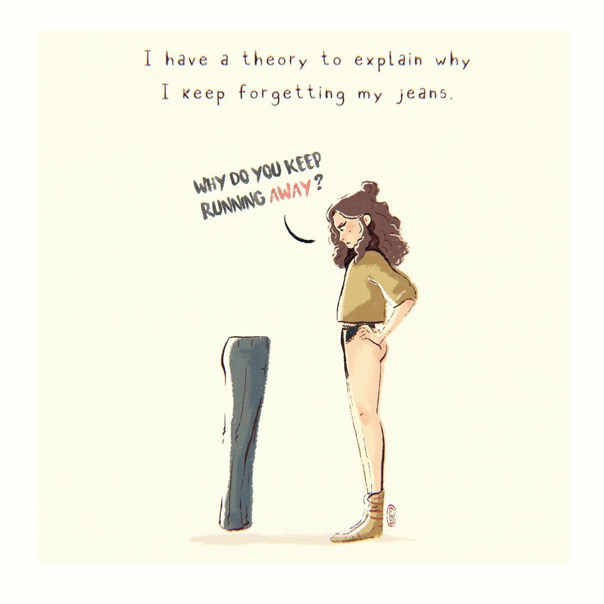 giada_carboni's tweet photo. My jeans story!
Choose your explanation!
.
.
#digital2d #comics #comicstrip #artistsofinstagram #artistsoninstagram #blue #jeans #ipadart #feelingblue #selfcare #oc #drawing #doodle #digital #cartoon #selfhelp #me #girl #reallife #reallifecomics #lost #pastel https://t.co/5iY0HP0zXV