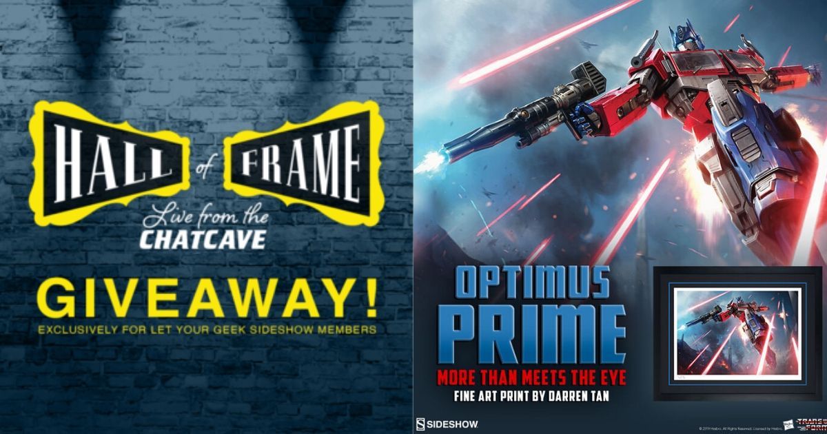 collectsideshow's tweet photo. Join us for Hall of Frame today #LIVE at 4 PM PST in the #ChatCave! We’re going to take a look at and #GIVEAWAY the signed Optimus Prime: More Than Meets the Eye Art Print Proof by Darren Tan! 

Tune in, join, and win at https://t.co/rhVGetaBFW

#SideshowArtPrints #HallofFrame https://t.co/nvCr3G6KZu