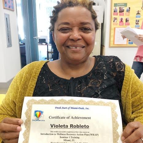KeyClubhouse's tweet image. Congratulations Violeta on her achievements. We're very proud of her. Violeta just started working at Fresh Start as an Outreach Specialist.
On her own words: "I want to thank God for showing me the way and the Key Clubhouse for the support and opportunity they gave me."