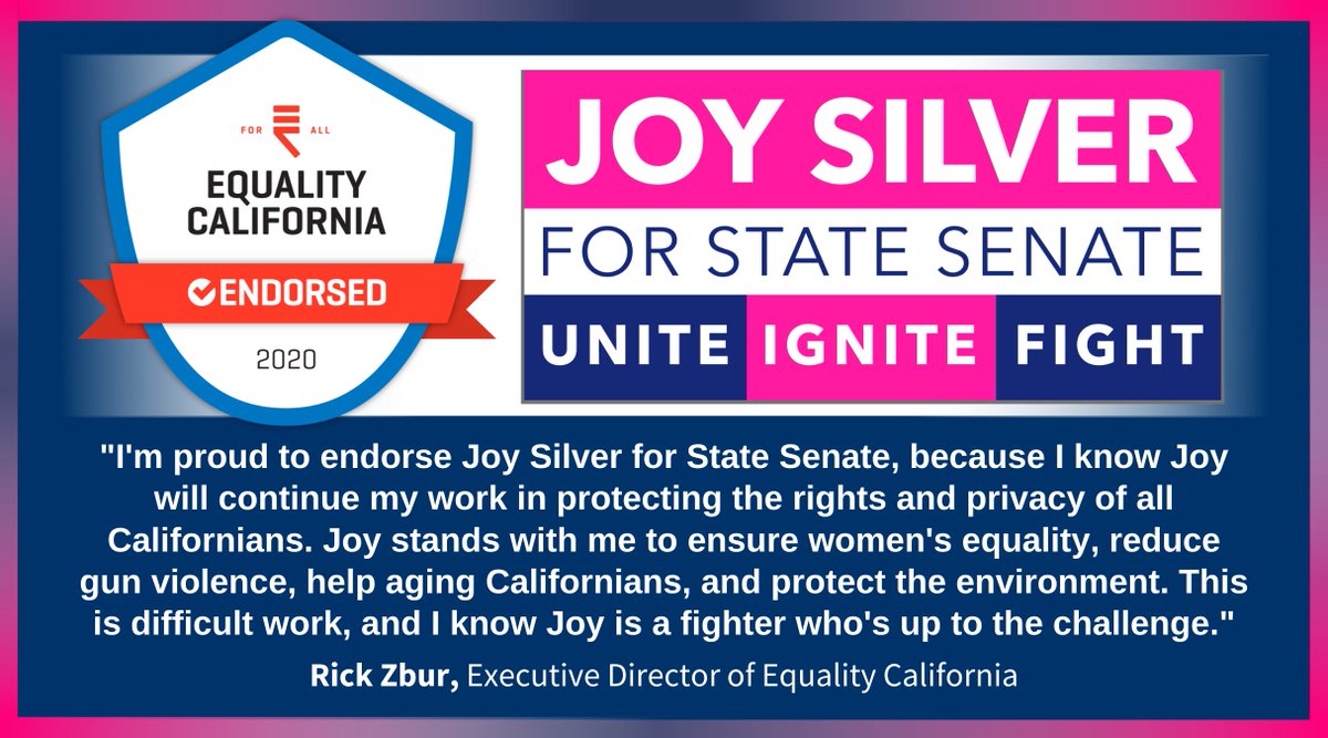 JoySilver4CA's tweet photo. Thank you Equality California!
#equality
#Silver4Senate
https://t.co/lD2vLfMMsG
Donate 👉 https://t.co/DzEPXcglI1 https://t.co/CkgfUAG5Hx