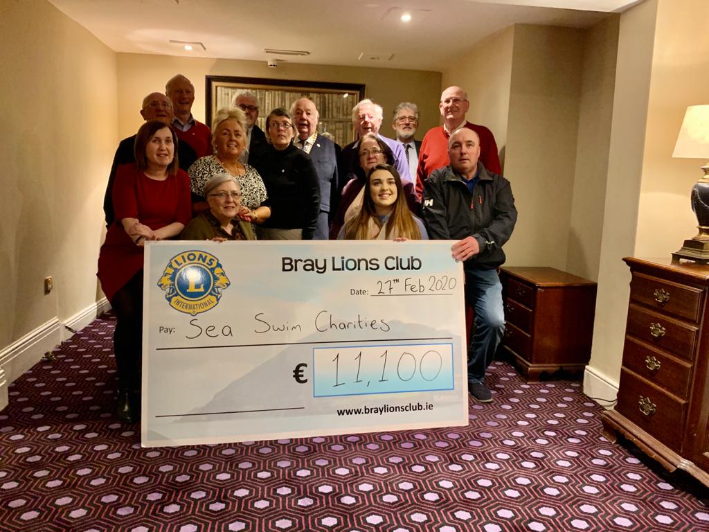 BrayLions's tweet photo. We were delighted to hand over cheques totalling €11,100 this evening to the very deserving charities following the @BraySeaSwim. Thank you to all who supported this year's swim. #braycharities https://t.co/mFMqzgaLdm