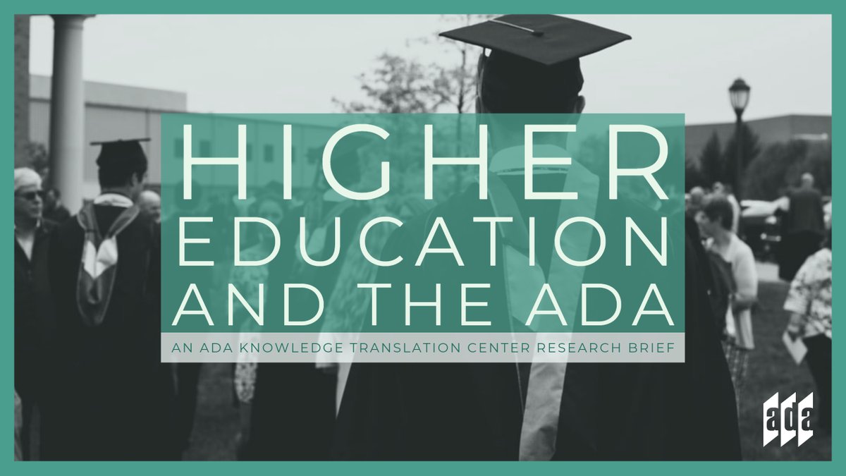 If you're a student, chances are that you or someone you know could use more information about the Americans with Disabilities Act and Higher Education. Lucky for you, we just came out with a research brief on that exact topic: adata.org/research_brief… #ADA #Education #College