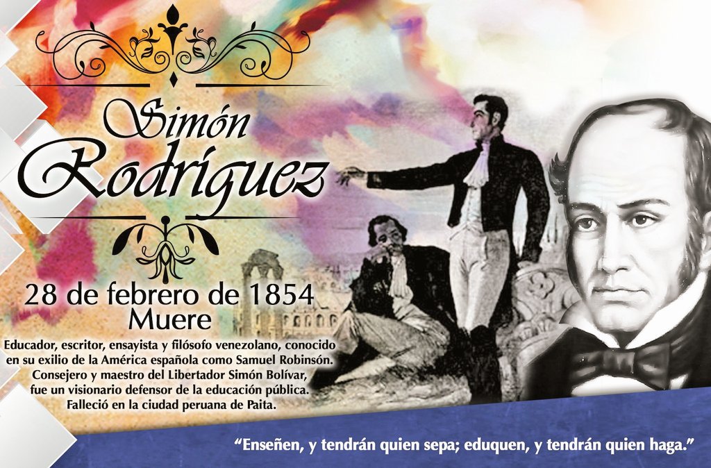 cen_araguaney's tweet photo. ¡Entérese! Este viernes se cumplen 166 años de la siembra del maestro simón Rodríguez, conocido popularmente como «El maestro de El Libertador» falleció el 28 de febrero de 1854, a los 83 años de edad, sus ideas sobre la educación continúan vigentes 
.@MPPEDUCACION @NicolasMaduro https://t.co/ZWxKrFYwO9