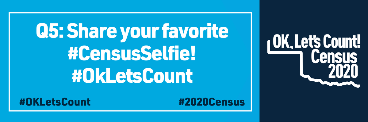 OKcommerce's tweet photo. Q5 Let’s end on a fun one – Share your favorite Census selfie! #OkLetsCount #2020Census https://t.co/v7NII5hAtD