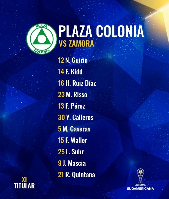 superfutboluy's tweet photo. #Sudamericana | Equipos confirmados así salen a la cancha Plaza Colonia- Zamora https://t.co/EPkZ2mp5y5