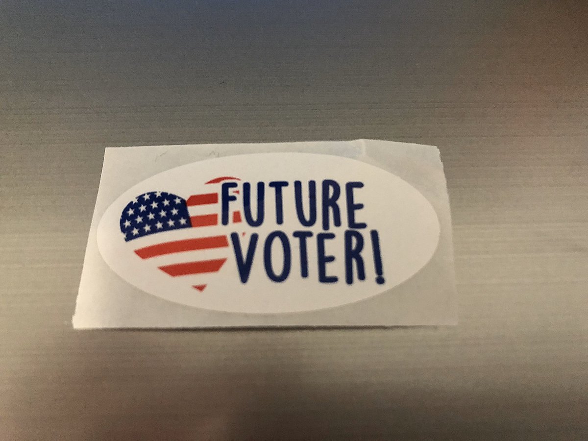 Learning about government. Field trip to the election office where they got to fill out a mock ballet, turn it in, and even got a sticker! #AIALobos