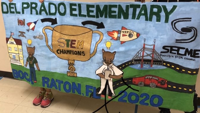 agoldberg_DP's tweet photo. Congratulations to @DelPradoElem SECME Team on winning 1st place essay, 2nd place banner, and 3rd place over all out of 60+ schools at the @PBCSECME Olympiad this past weekend! ๐ #DPSECME @sari_myers @suefigueroapbc @PBCSTEM https://t.co/0ti4zL1yid