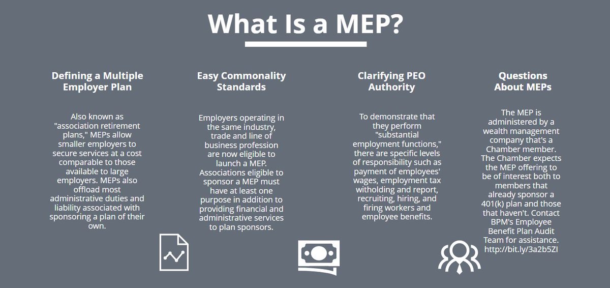 Is there a multiple employer plan (MEP) in your future? Read now. bit.ly/2SgnEJP #employerbenefits #BPMcpa