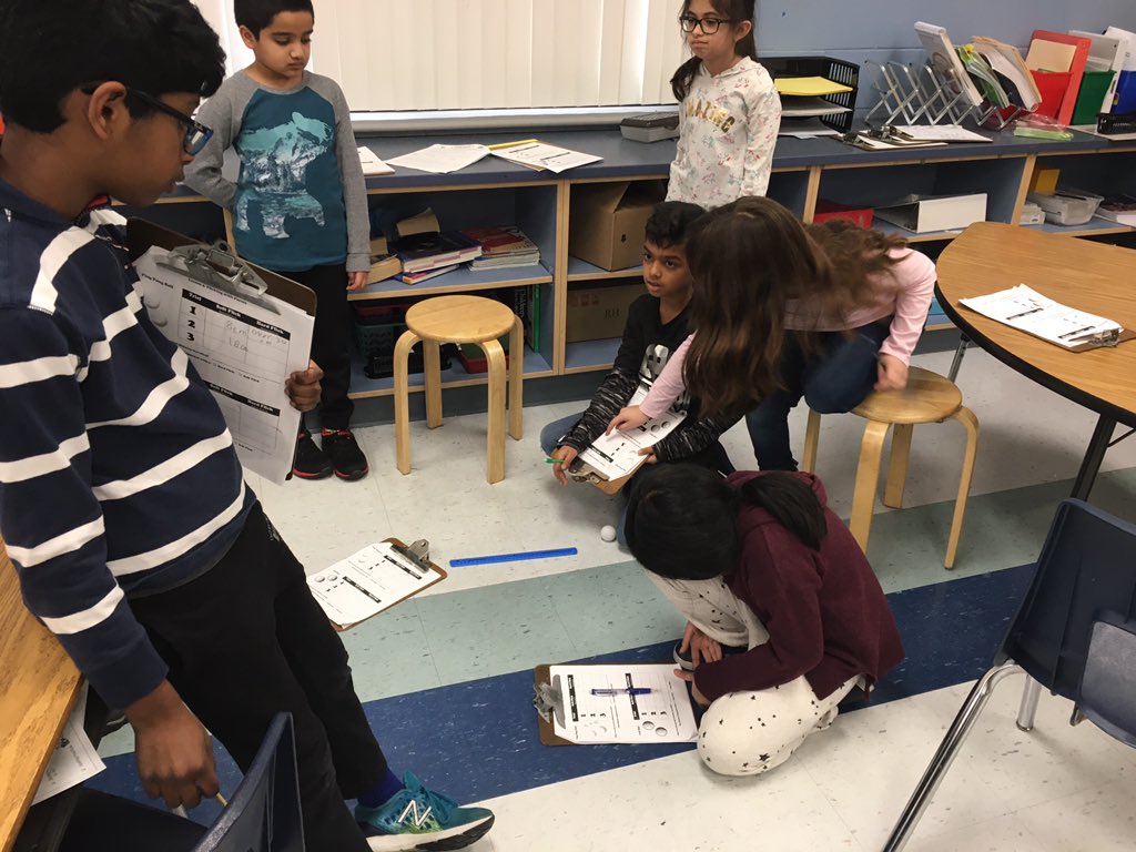 MsStollar's tweet image. Today we tested our ping pong and golf balls using different amounts of force to see how far they would travel! #thirdgradescientists