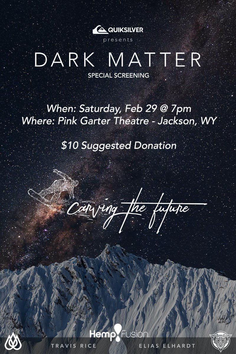 For those of you in Jackson, come to the Pink Garter Theatre for a premiere of Dark Matter film THIS Saturday (Feb 29) and support a non-profit who is doing amazing work in our community. Learn More: bit.ly/DM-JH | #CarvingTheFuture