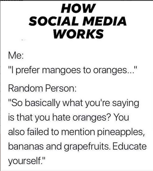 AR_Yngve's tweet image. How social media works.
(Source: instagram.com/junkmagnet/ )

#twitter #socialmedia #failuretocommunicate