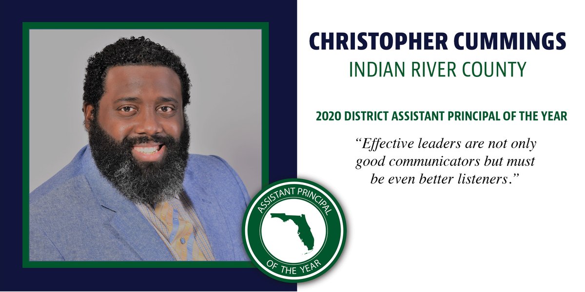 Congratulations to Christopher Cummings, the District Assistant Principal of the Year for @IRCSchools! 

#FLedu