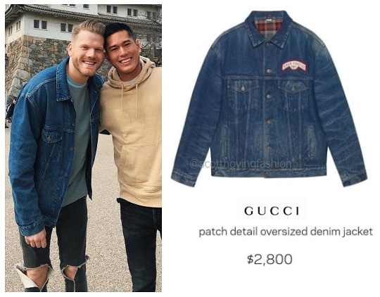 SHFashion17's tweet photo. I'm already missing tour content! ๐ถ @scotthoying wore the @gucci denim jacket visiting Nagoya with @markmanio while in Japan. ๐ฏ๐ต
#scotthoying #scotthoyingfashion #PTXTheWorldTour #PTXTheWorldTourNAG #scomark https://t.co/ORlYVm9d9K