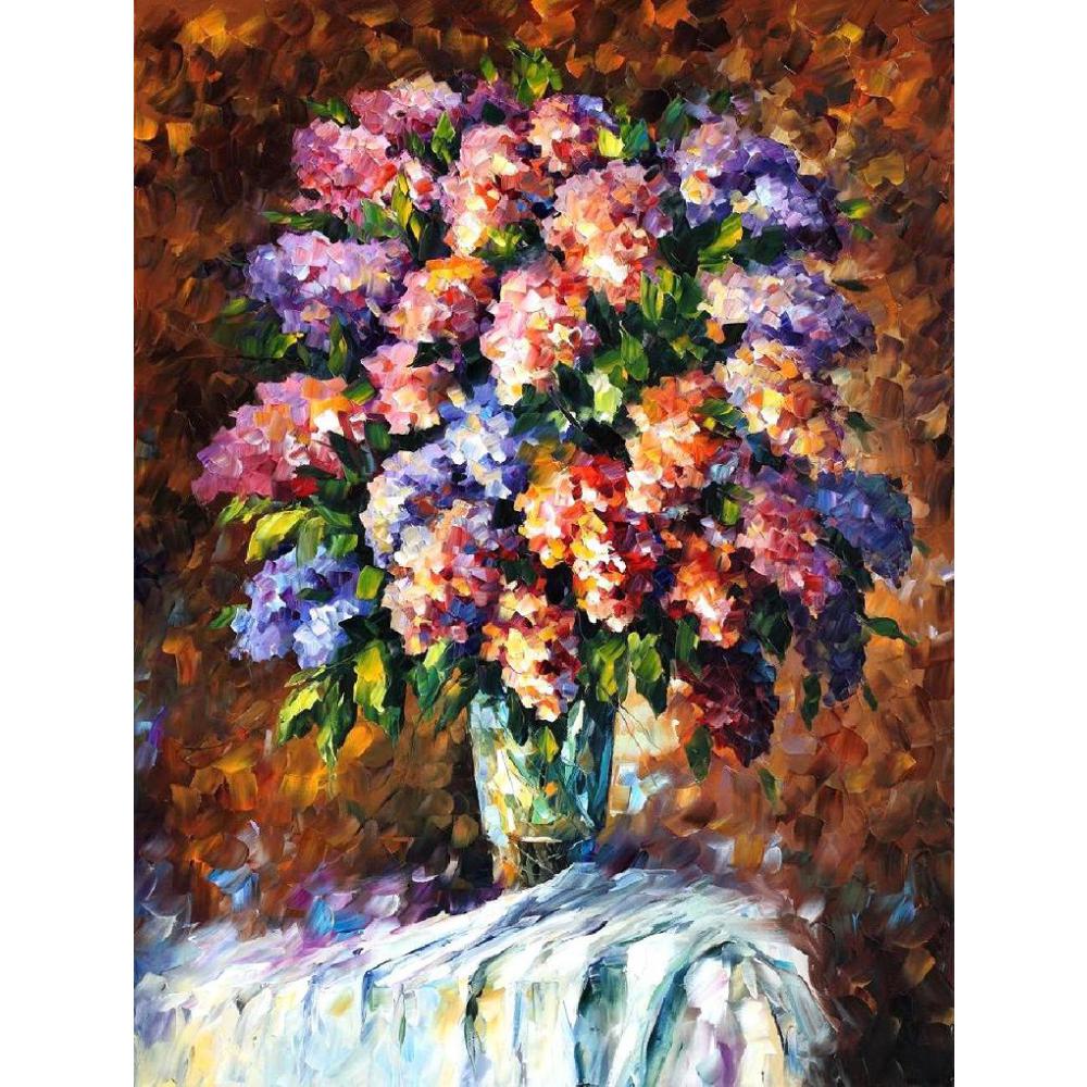 Contemporary art blue and red flowers knife oil painting canvas beautiful still life pictures for wall decor my-artwork.com/product/contem…